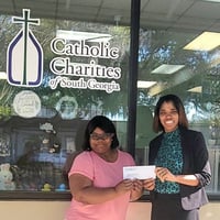 Check donation to Catholic Charities